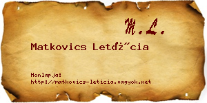 Matkovics Letícia névjegykártya